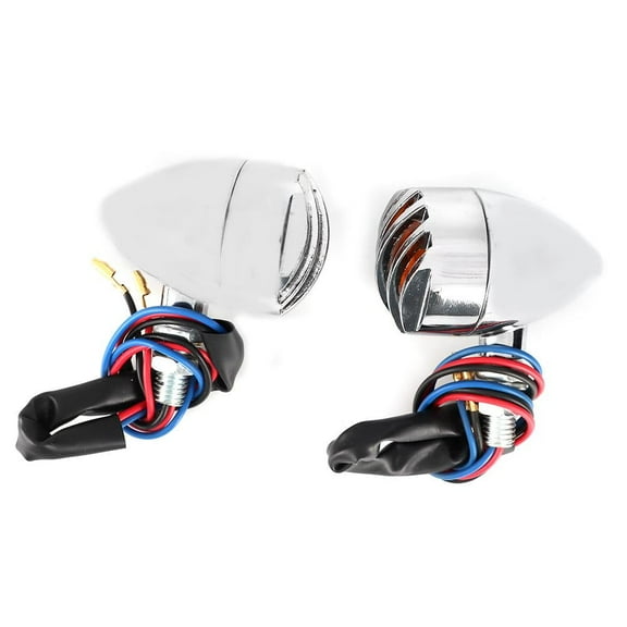 ACOUTO Akozon 2pcs Turn Signal Light Electroplating Motorcycle Turn Signal Indicator Light Front Rear Universal Lamp 12V 5W