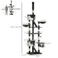 thumbnail image 3 of PawHut Arbre à Chat pour Grands Chats, du Plancher au Plafond, Ajustable, Blanc, 3 of 10
