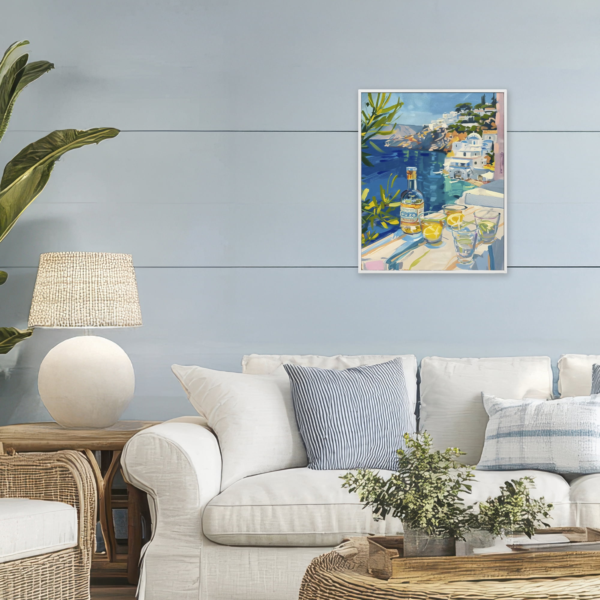 Stupell Industries Drink By The Sea Balcony White Framed Giclee Art, design by The Prints Vibe