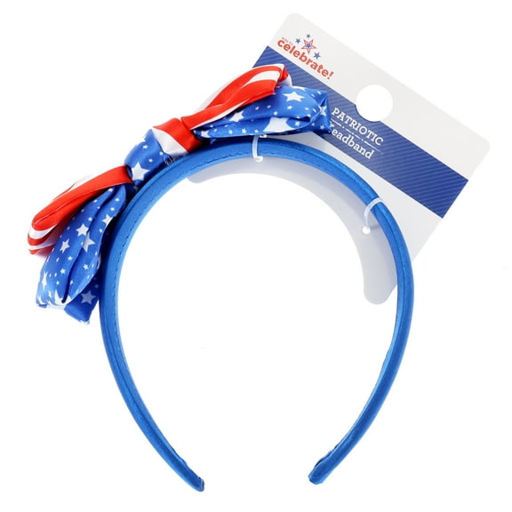 Way to Celebrate Americana Stars and Stripes Bow Headband, 1 Piece