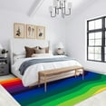 thumbnail image 2 of Ombre Rainbow Stripes Rug 4x7 Area Rugs Colorful Wavy Lines Rugs Ultra Soft Non Slip Washable Carpet for Living Room Bedroom Nursery Study Office Hallway, 2 of 7