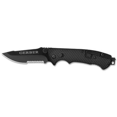 Hinderer Combat Life Saver Knife, Serrated Edge [22-01870], Oversized thumb stud for one hand opening with gloves By