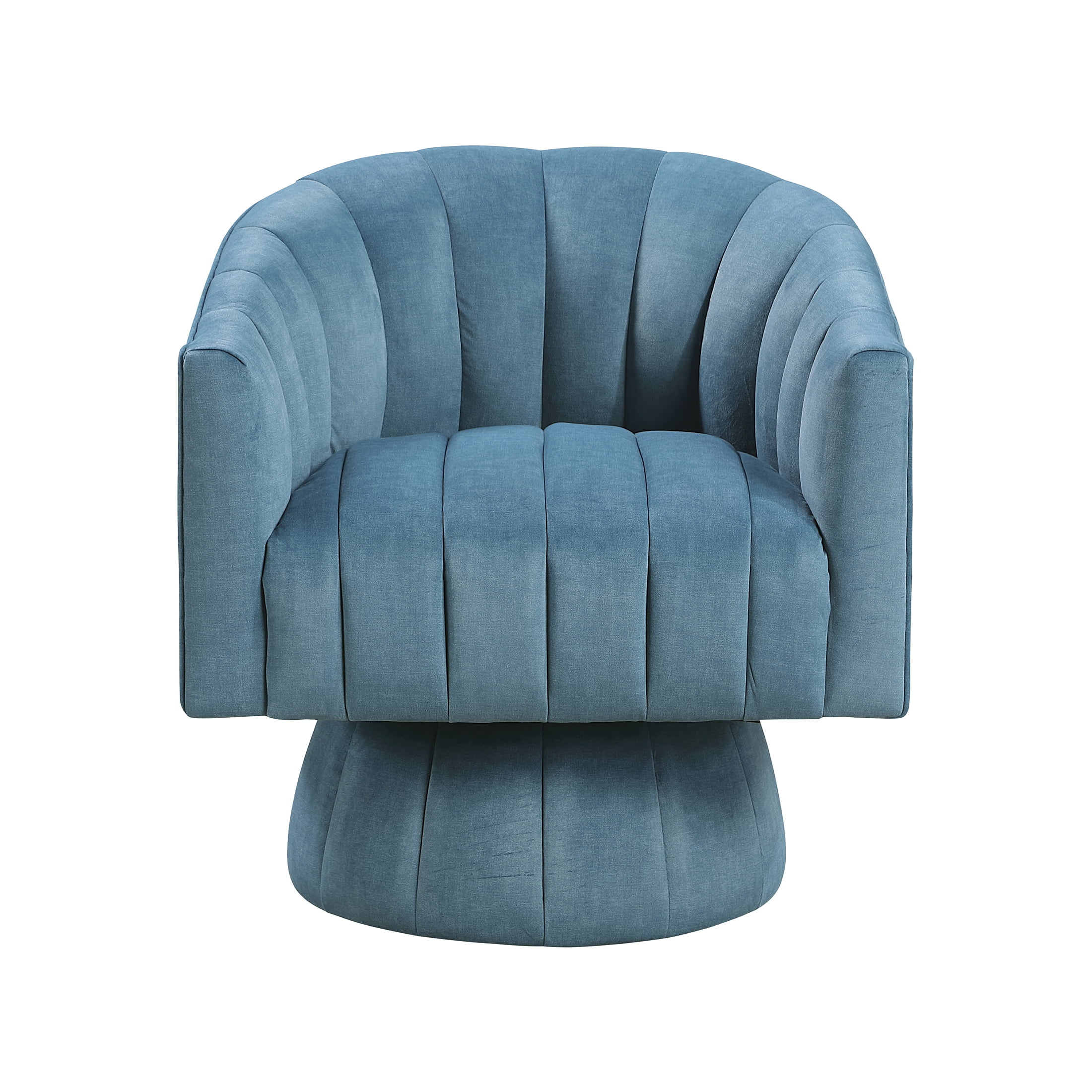 OakvillePark Fenwicke Velvet Swivel Barrel Chair, Dark Teal