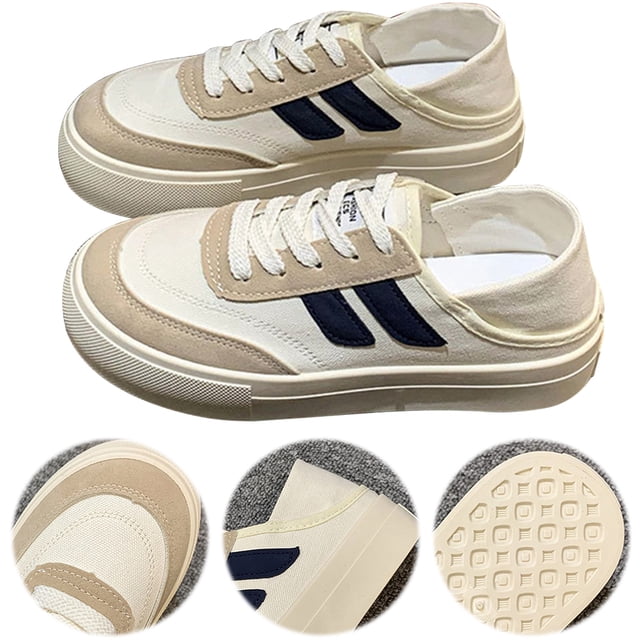 Zapatos Tenis Bajos Con Punta Redonda Skate para Mujer Transpirables Y Correr