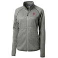 thumbnail image 2 of Women's Cutter & Buck Heather Gray Washington State Cougars Mainsail Sweater-Knit Full-Zip Jacket, 2 of 3