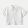 thumbnail image 6 of hotojiny Toddler Boy's Henley Shirts Short Sleeve Summer Tops 2-8 Years Cotton Button Kids T-Shirts Basic Tee Children Outfit, 6 of 7