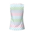 thumbnail image 5 of Haiem Colorful Checkerboard Workout Tank Tops for Women, Athletic Sports Slim-Fit Tank Tops, Compression Sleeveless Dry Fit Shirts,Athletic Shirt-XX-Large, 5 of 9