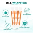 thumbnail image 3 of Uxcell Money Bands, Dollar Bill Wrappers Self-Adhesive Money Straps Self Sealing Bill Straps Sleeves Orange, 3 of 7