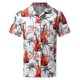 thumbnail image 2 of Camisas De Vestir Para Hombre Manga Larga Top de primavera y verano para hombre, camisetas con cuello vuelto estampadas hawaianas, camisas informales holgadas de manga corta con botones (White, XL), 2 of 3