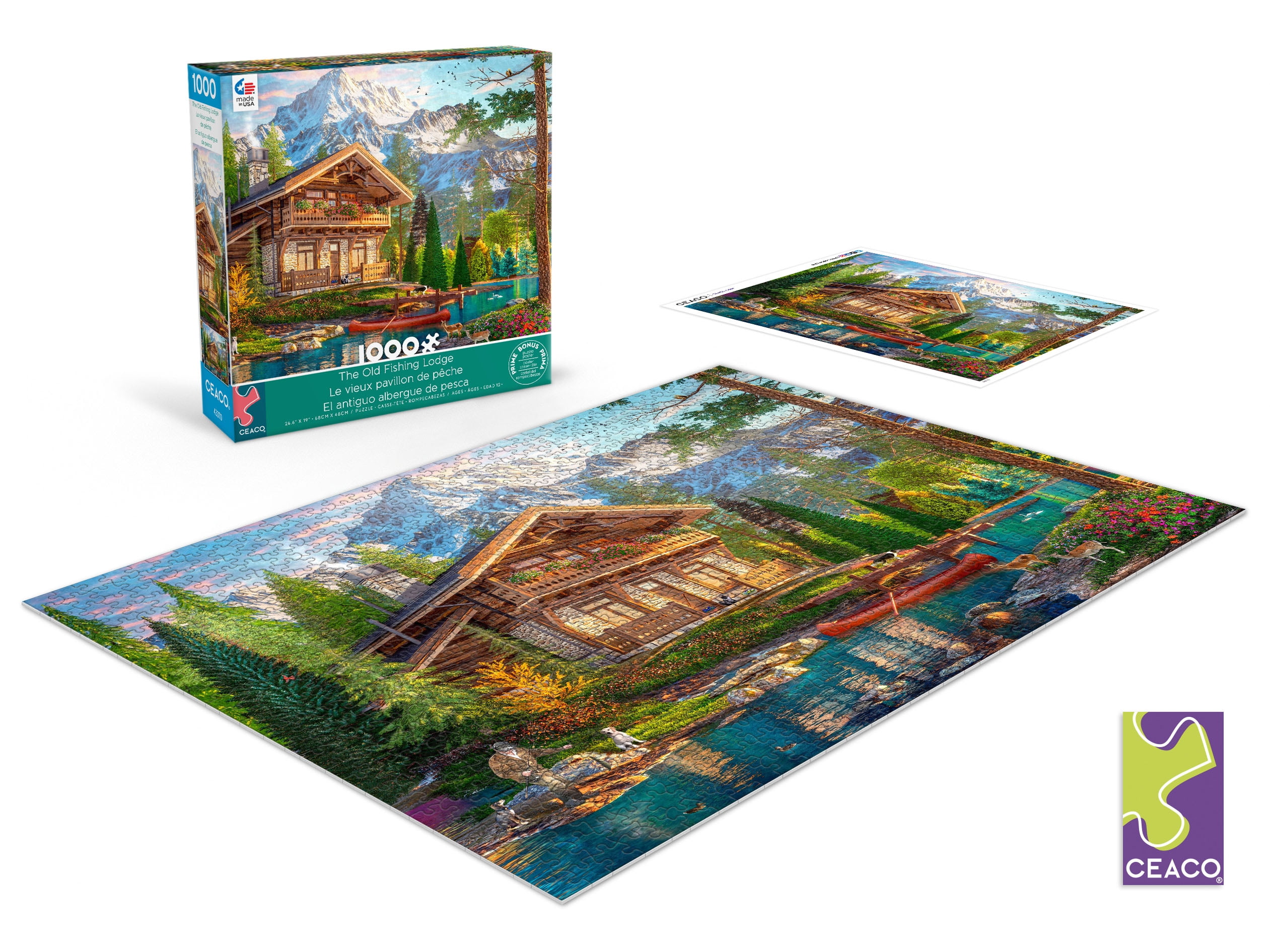Ceaco The Old Fishing Lodge (Dominic Davison) 1000 Piece Interlocking Jigsaw Puzzle