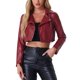 thumbnail image 1 of CHAQUETA CORTA DE CUERO SINTÉTICO CON CREMALLERA Y MANGAS LARGAS PARA MUJERES INSPIRADA EN CHIC TALLA XS BURDEOS, 1 of 6