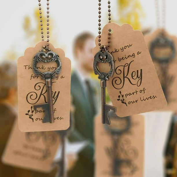 100 PCS Key Bottle Opener Wedding Favor with Tag Bridal Shower
