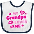 thumbnail image 3 of Inktastic My Grandpa Loves Me with Hearts and Kiss Boys or Girls Baby Bib, 3 of 4