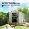 thumbnail image 4 of Outsunny 7' x 4' Metal Storage Shed Organizer, Garden Tool House with 4 Vents and 2 Sliding Doors for Backyard, Patio, Garage, Lawn, White, 4 of 10