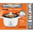 thumbnail image 3 of proctor silex 4-cups uncooked resulting in 8-cups cooked rice cooker, white (37534y), 3 of 6