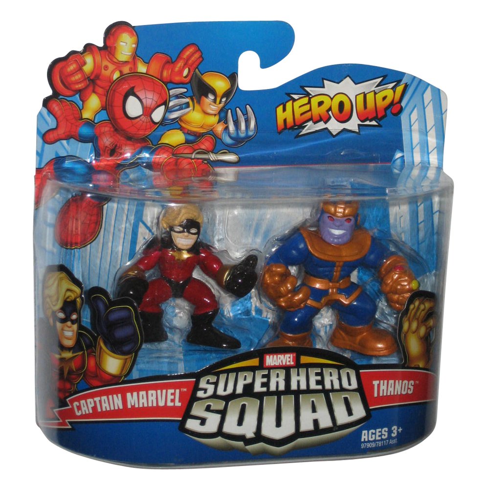 Marvel Super Hero Squad Captain Marvel & Thanos Figure Set 2Pack
