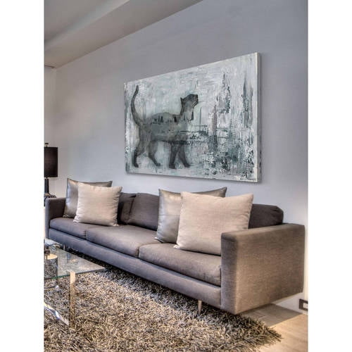 cat prance painting print on wrapped canvas