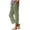 Army Green, variant on Cotton Linen Pants for Women Polka Dots Print Pockets Side Split Straight Leg Beach Casual Summer Trousers (2XL, Purple)