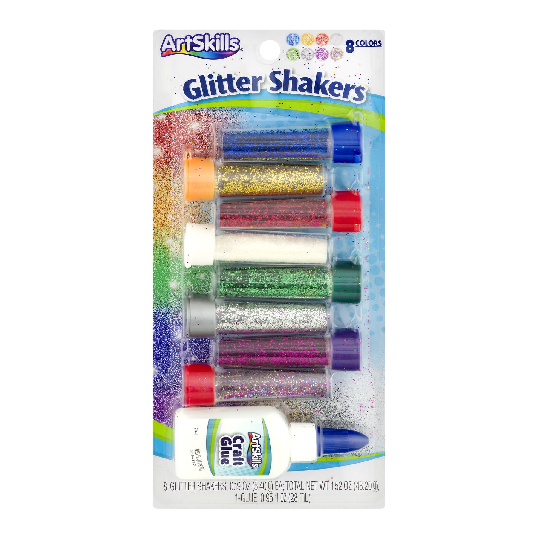 Artskills Glitter Shakers Ultra Fine Glitter, .19 oz, 8/pkg