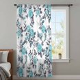 thumbnail image 4 of Aqua Rose Sheer Curtains 72 Inches Long, Rustic Romantic Botanical Floral Vines Art Light Filering Curtains, Breathable Simi Curtain Privacy Drapes for Living Room Bedroom Window Treatment, 4 of 9