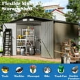 thumbnail image 5 of Large Storage Shed, 10' × 8' FT Metal Storage Shed with Lockable Door, Waterproof Shed Outdoor Use, Tool Shed with Windows for Bike, Garden, Brown, 5 of 6