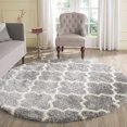thumbnail image 3 of SAFAVIEH Montreal Lennart Geometric Quatrefoils Shag Area Rug, Sage/Ivory, 5'3" x 7'6", 3 of 11