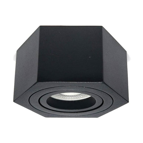 Lampara Sobreponer Negro Hexa M Con Iman Base Gu10 Y Mr16