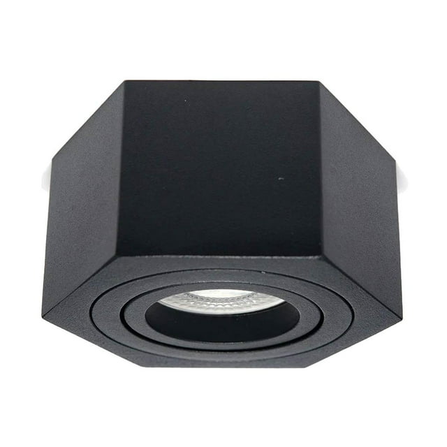 Lampara Sobreponer Negro Hexa M Con Iman Base Gu10 Y Mr16