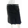 Style & Co. Petite Pencil Flare Pleat Skirt w/Studded Belt Womens size 12P Stretch Work A-line Knee-Length Black Solid Ladies Designer Fashion Apparel Sale 40567BK805