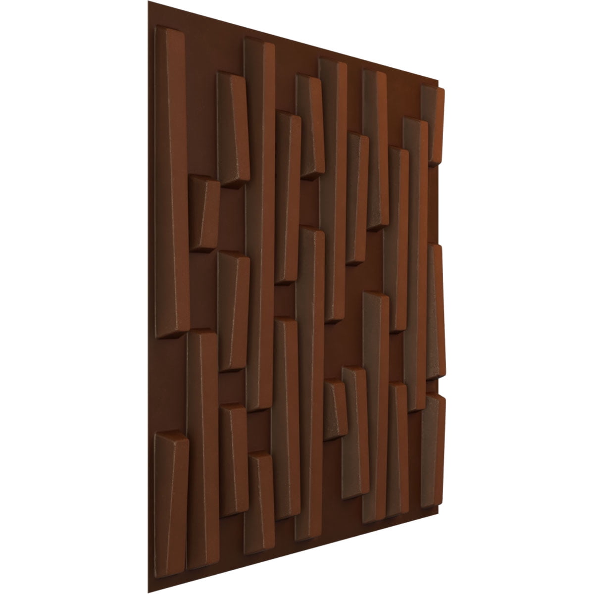 Ekena Millwork 19 5/8"W x 19 5/8"H Staggered Brick EnduraWall Decorative 3D Wall Panel, Universal Aged Metallic Rust (12-Pack for 32.04 Sq. Ft.)