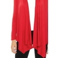 thumbnail image 6 of Moa Collection Women's Solid Casual Comfy Long Sleeve Drape Open Front Cardigan Jacket, 6 of 6