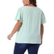 thumbnail image 3 of Blusa de verano de gasa con cuello en V y mangas acampanadas para mujer de tallas grandes Agnes Orinda 2X verde claro, 3 of 6