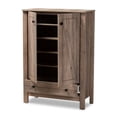 thumbnail image 2 of Bowery Hill Derek Natural Oak Finished Wood 1-Drawer Shoe Cabinet, 2 of 9