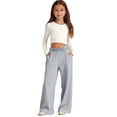 thumbnail image 4 of Girls Soft Stretchy High Rise Pants for Everyday Play – Comfortable Everyday Wear with Pockets for Kids Age Ranging 5- School Ready Girls Pants, 4 of 5