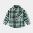thumbnail image 2 of zbxnLI Toddler Boys Girls Long Sleeve Shirts Button down Plaid Cotton Shirts Casual Dress Shirts Fall Winter, 2 of 3