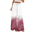 thumbnail image 6 of kaondbfi Dress Pants Women Petite High Waisted Wide Leg Summer Beach Vacation Women's Pants Casual Trousers, 6 of 8