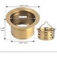 thumbnail image 3 of Gold Extended Sink Flange with Deep Basket Strainer, Deep Garbage Disposal Sink Flange for Kitchen Sink, Fit for 3-1/2 Inch Standard Sinks Drain Hole, 3 of 7