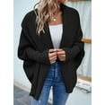 thumbnail image 6 of Women'S Cardigan Sweaters Oversized Chunky Knit Slouchy Wrap Batwing Open Front Outwear Coat Black S, 6 of 8