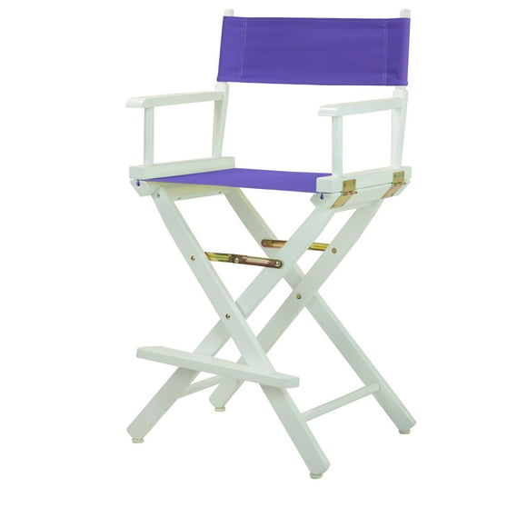 Casual Home 220-01/021-41 Temporary Seating Director Chair 24"" - Counter Height Whiteframe/Purple Canvas