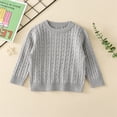 thumbnail image 3 of GYRATEDREAM Kids Boys Girls Cable Knit Slim Fit Sweaters Long Sleeve Crewneck Chunky Pullover Cute Knitwear Fall Jumper Tops for 7-8Y Gray, 3 of 8