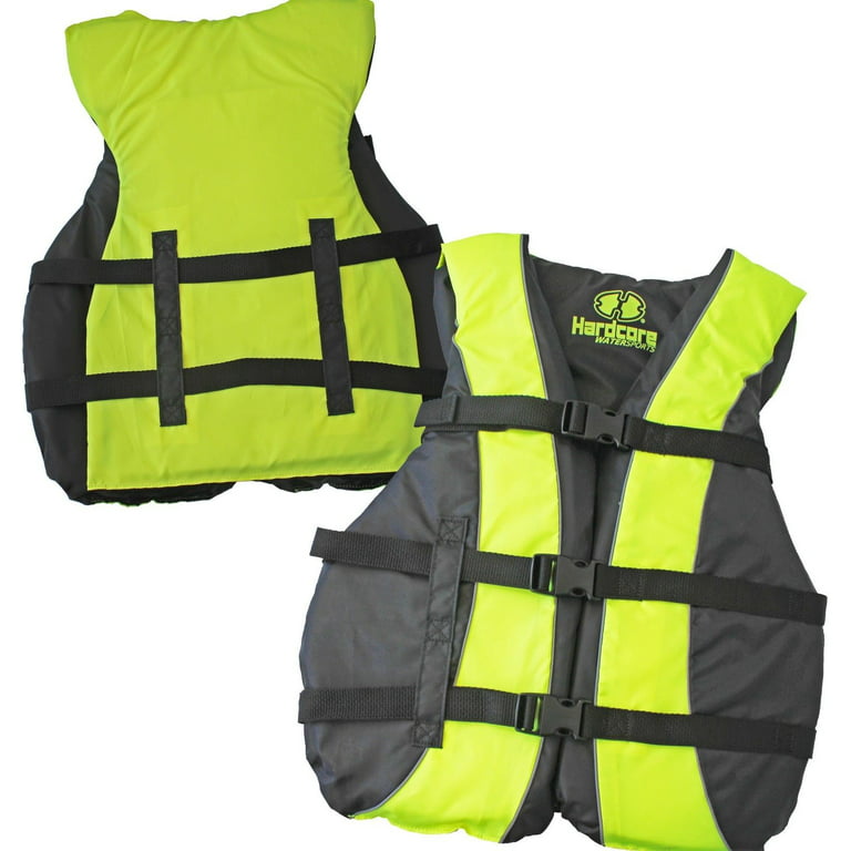 Hardcore Life Jacket 4 Pack Paddle Vest for Adults; Coast Guard Approved Type III PFD Life Vest Flotation DEVICE; Jet Ski, Wakeboard, Hardshell Kayak