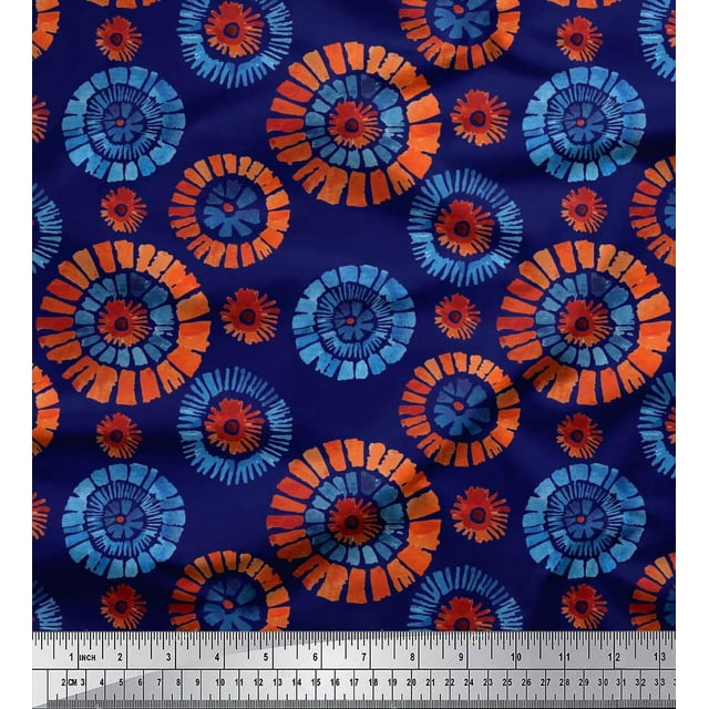 Soimoi Cotton Poplin Fabric Brush Stroke Abstract Decor Fabric Printed Yard 42 Inch Wide