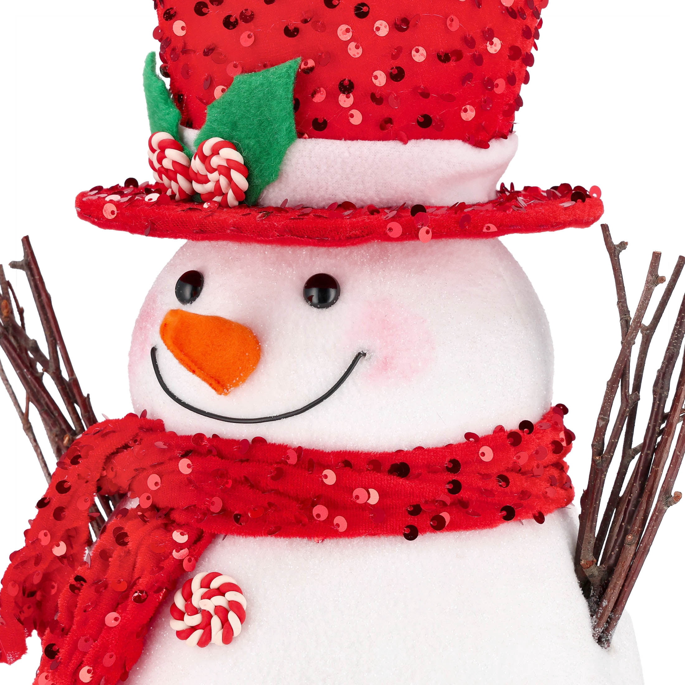 Snowman Fabric Christmas Tree Topper, Red and White, 12.5", by Holiday Time