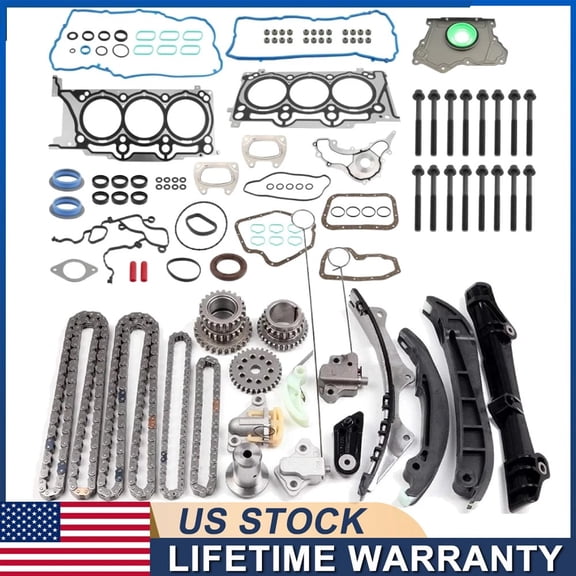 Woudy Timing Chain Kit with Head Gaskets & Bolts for 2011-2015 Dodge Jeep RAM Chrysler 3.6L