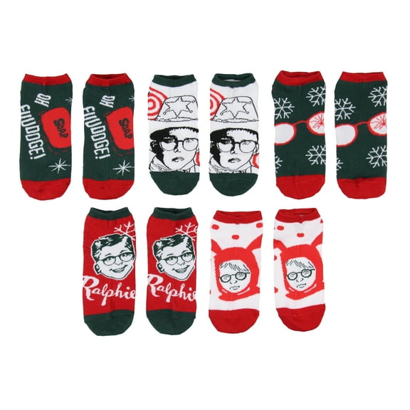 A Christmas Story Ralphie Inspired 5-Pack Ankle No-Show Socks For Men And Women
