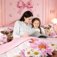 thumbnail image 4 of meiyoeat Highland Cow Flower Twin Comforter Sets,Cute Farm Cattle Bedding Set For Girl,Reversible,2 Pieces,1 Comforter and 1 Pillowcase, 4 of 7