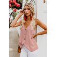 thumbnail image 1 of Women's Pink Spaghetti Strap Buttoned Tank Top, 1 of 10