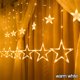 thumbnail image 3 of Cortina de luces navideñas para ventana, 2,5 m, 138 LED, 8 modos, guirnalda decorativa de estrellas para fiestas, bodas y habitaciones, 3 of 5