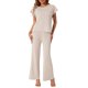 thumbnail image 1 of CONJUNTO DE ROPA DE MUJER DE PUNTO INSPIRADO CHIC, CONJUNTO DE SUDADERAS Y PANTALONES DE PIERNA ANCHA DE 2 PIEZAS, 1 of 5