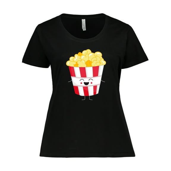 Inktastic Cute Kawaii Popcorn Women's Plus Size T-Shirt